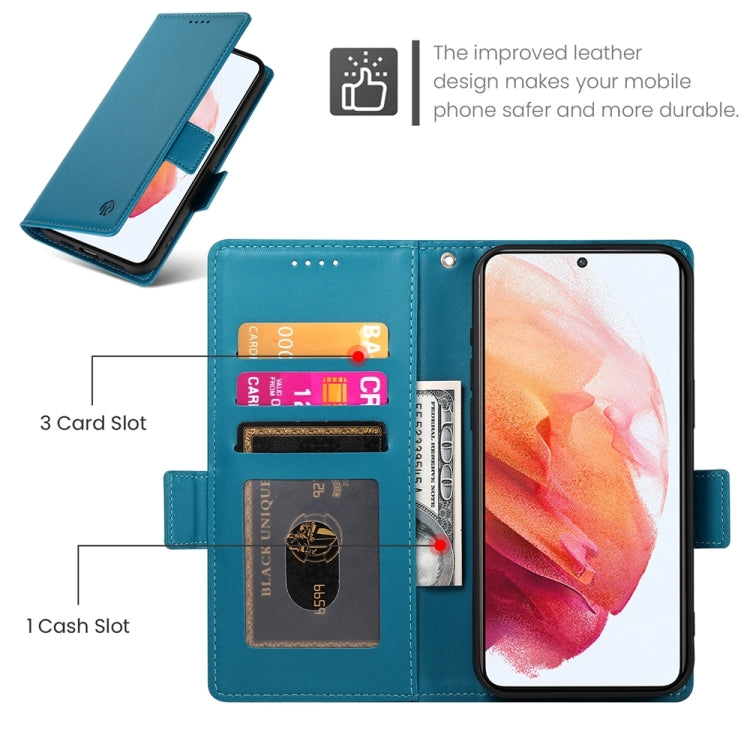 For Samsung Galaxy S21 5G Side Buckle Magnetic Frosted Leather Phone Case