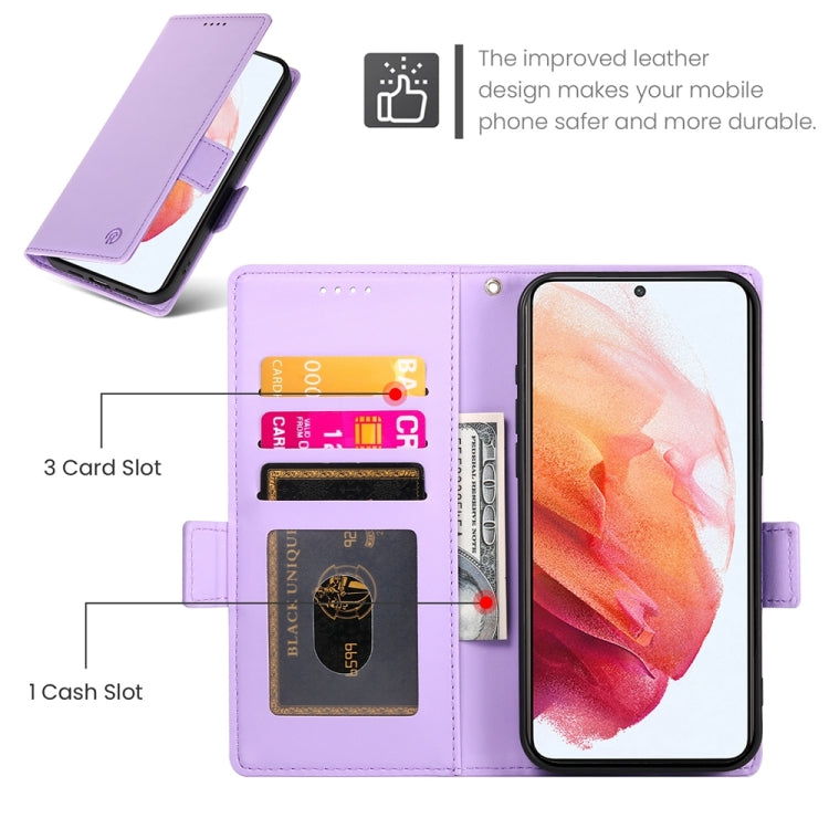 For Samsung Galaxy S21 5G Side Buckle Magnetic Frosted Leather Phone Case