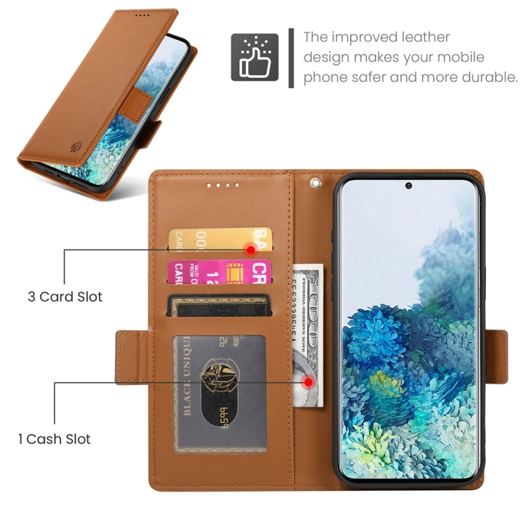 For Samsung Galaxy S20+ 5G Side Buckle Magnetic Frosted Leather Phone Case