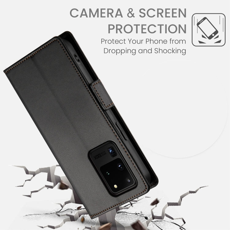 For Samsung Galaxy S20 Ultra 5G Side Buckle Magnetic Frosted Leather Phone Case