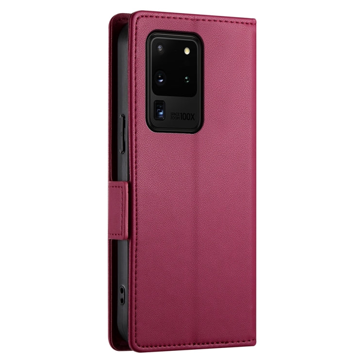 For Samsung Galaxy S20 Ultra 5G Side Buckle Magnetic Frosted Leather Phone Case