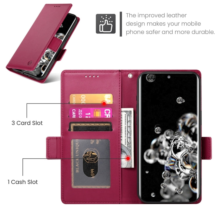 For Samsung Galaxy S20 Ultra 5G Side Buckle Magnetic Frosted Leather Phone Case