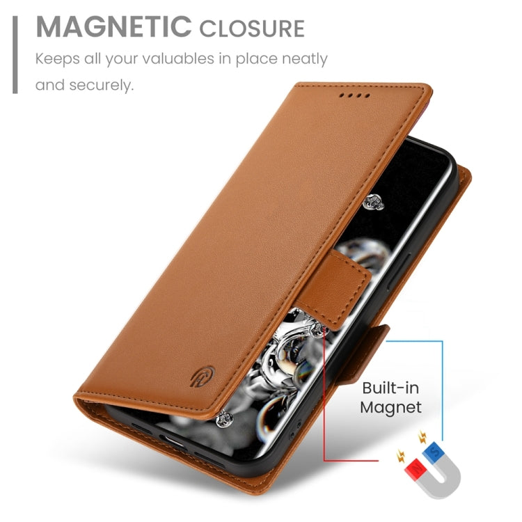 For Samsung Galaxy S20 Ultra 5G Side Buckle Magnetic Frosted Leather Phone Case