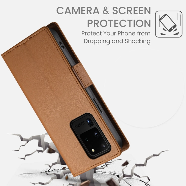 For Samsung Galaxy S20 Ultra 5G Side Buckle Magnetic Frosted Leather Phone Case