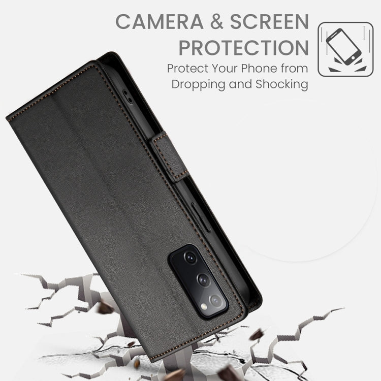 For Samsung Galaxy S20 FE 5G Side Buckle Magnetic Frosted Leather Phone Case