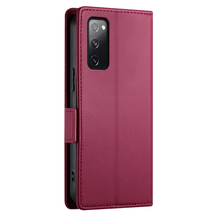 For Samsung Galaxy S20 FE 5G Side Buckle Magnetic Frosted Leather Phone Case