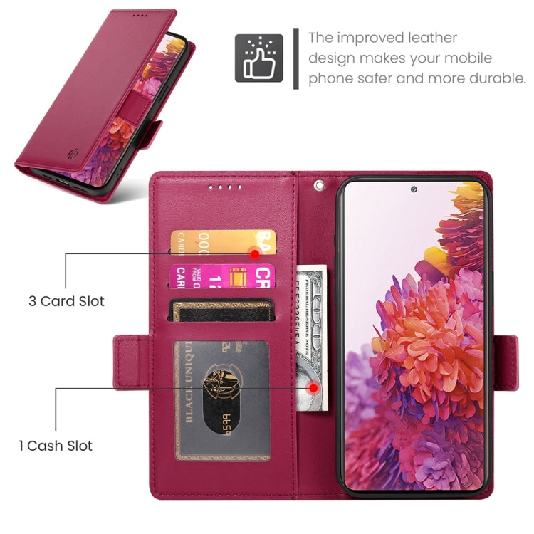 For Samsung Galaxy S20 FE 5G Side Buckle Magnetic Frosted Leather Phone Case