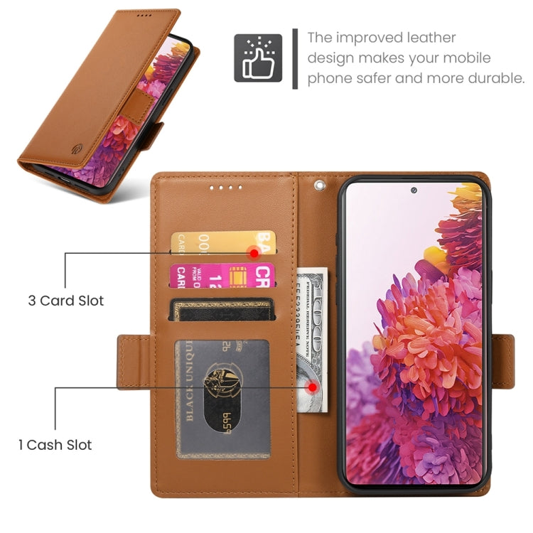 For Samsung Galaxy S20 FE 5G Side Buckle Magnetic Frosted Leather Phone Case