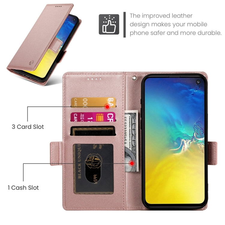 For Samsung Galaxy S10e Side Buckle Magnetic Frosted Leather Phone Case