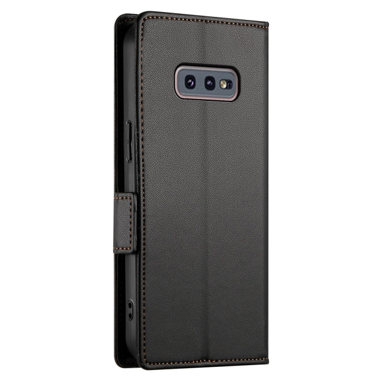For Samsung Galaxy S10e Side Buckle Magnetic Frosted Leather Phone Case