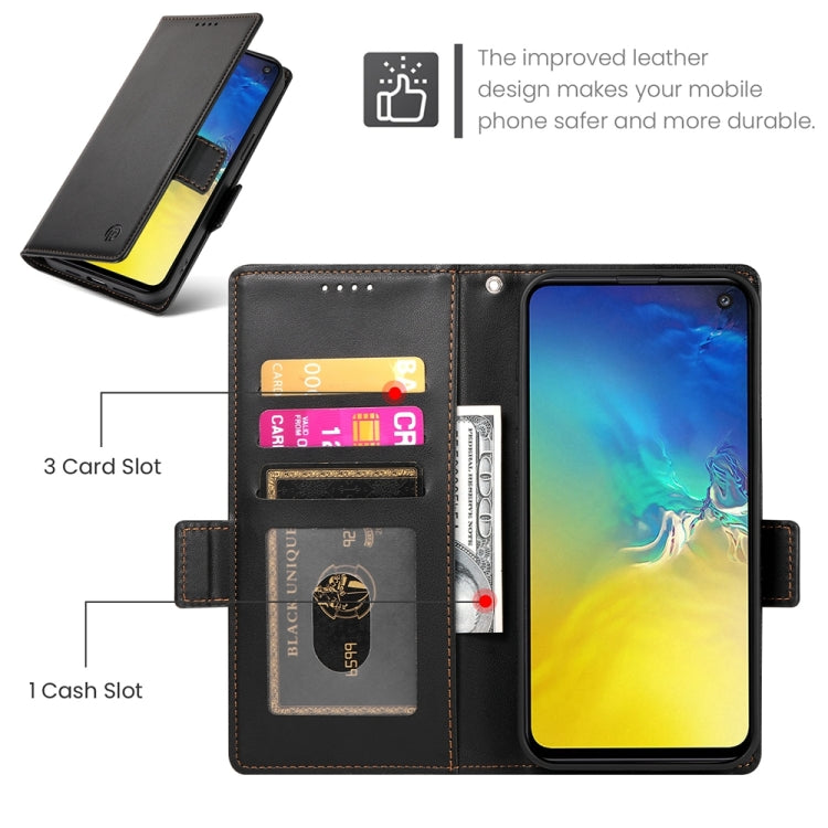 For Samsung Galaxy S10e Side Buckle Magnetic Frosted Leather Phone Case