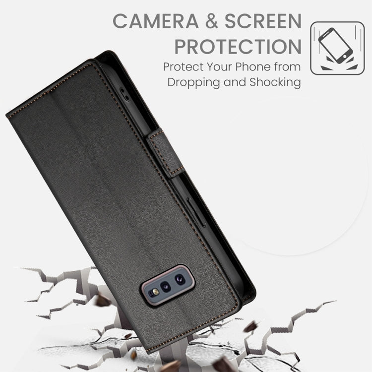 For Samsung Galaxy S10e Side Buckle Magnetic Frosted Leather Phone Case