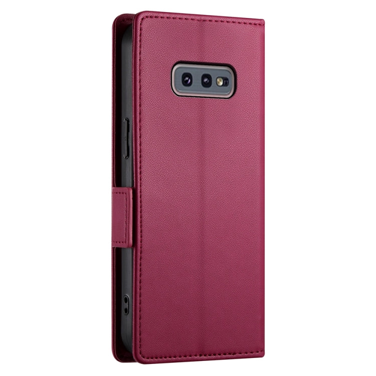 For Samsung Galaxy S10e Side Buckle Magnetic Frosted Leather Phone Case