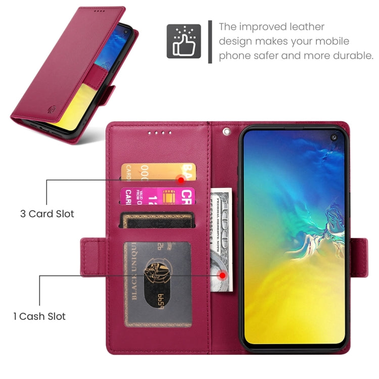 For Samsung Galaxy S10e Side Buckle Magnetic Frosted Leather Phone Case