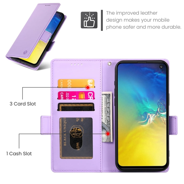 For Samsung Galaxy S10e Side Buckle Magnetic Frosted Leather Phone Case