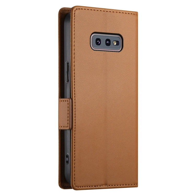 For Samsung Galaxy S10e Side Buckle Magnetic Frosted Leather Phone Case