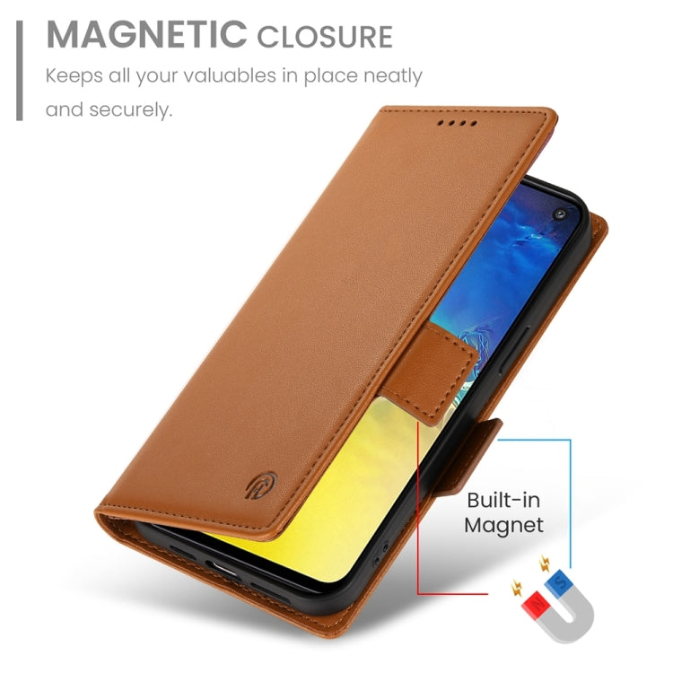 For Samsung Galaxy S10e Side Buckle Magnetic Frosted Leather Phone Case