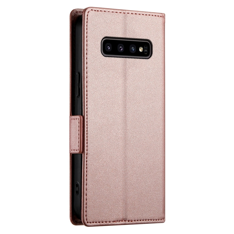 For Samsung Galaxy S10 Side Buckle Magnetic Frosted Leather Phone Case