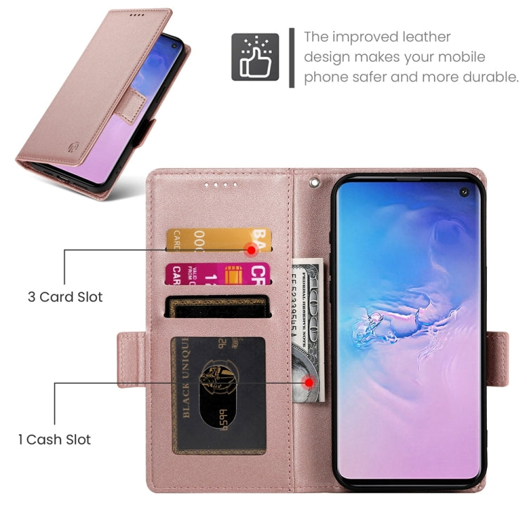 For Samsung Galaxy S10 Side Buckle Magnetic Frosted Leather Phone Case