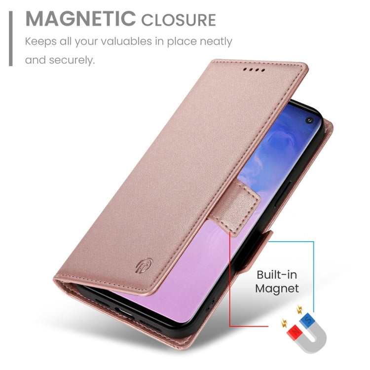 For Samsung Galaxy S10 Side Buckle Magnetic Frosted Leather Phone Case