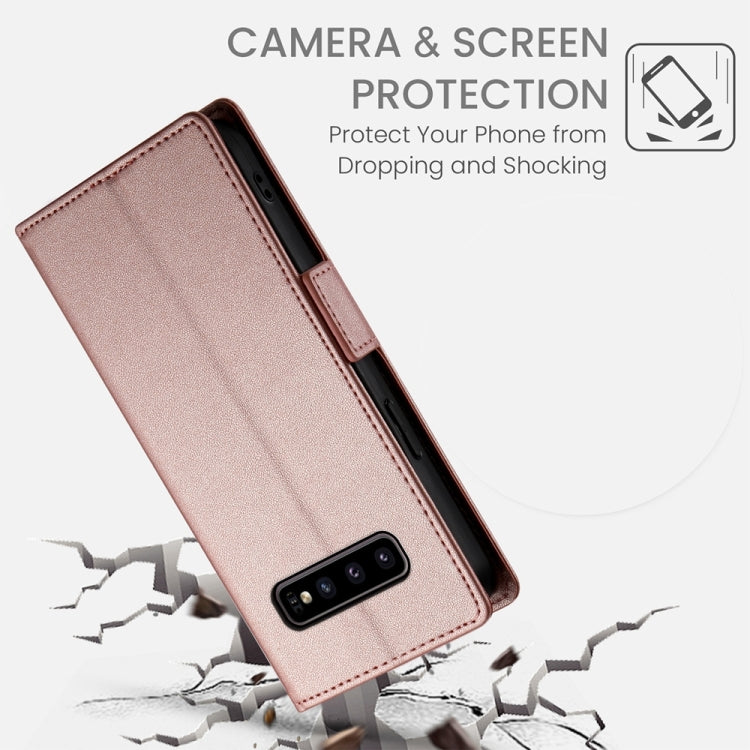 For Samsung Galaxy S10 Side Buckle Magnetic Frosted Leather Phone Case