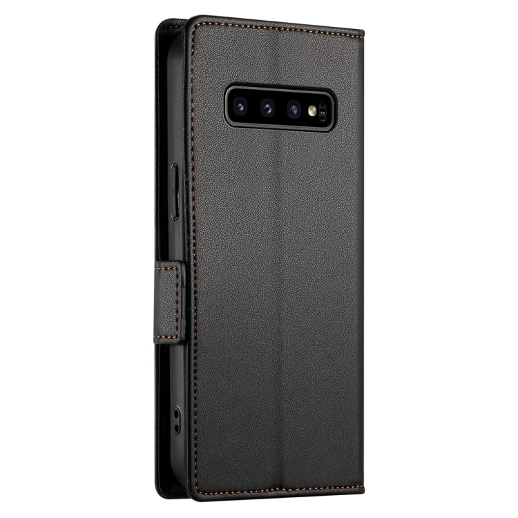 For Samsung Galaxy S10 Side Buckle Magnetic Frosted Leather Phone Case