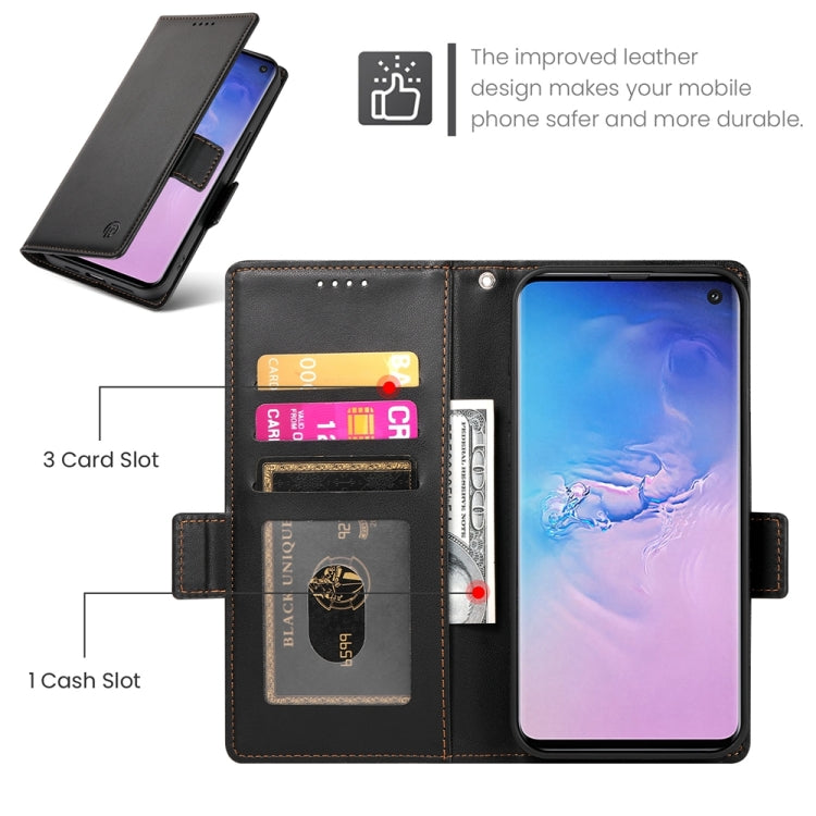 For Samsung Galaxy S10 Side Buckle Magnetic Frosted Leather Phone Case