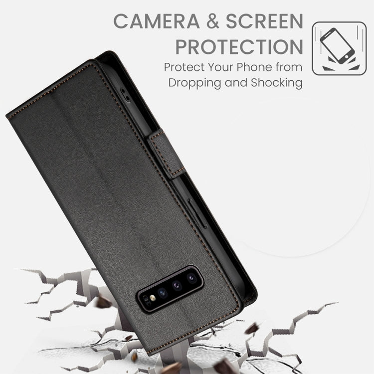 For Samsung Galaxy S10 Side Buckle Magnetic Frosted Leather Phone Case