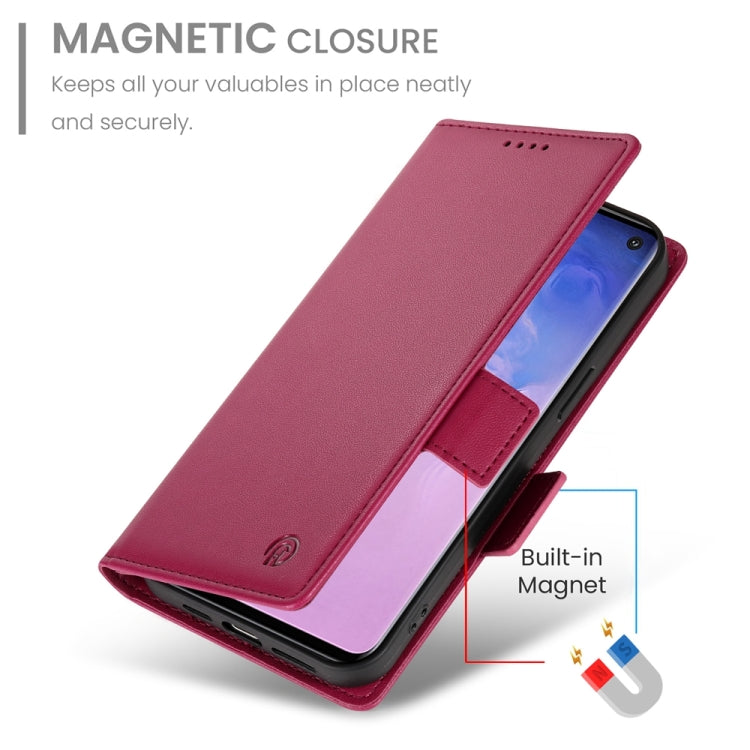 For Samsung Galaxy S10 Side Buckle Magnetic Frosted Leather Phone Case