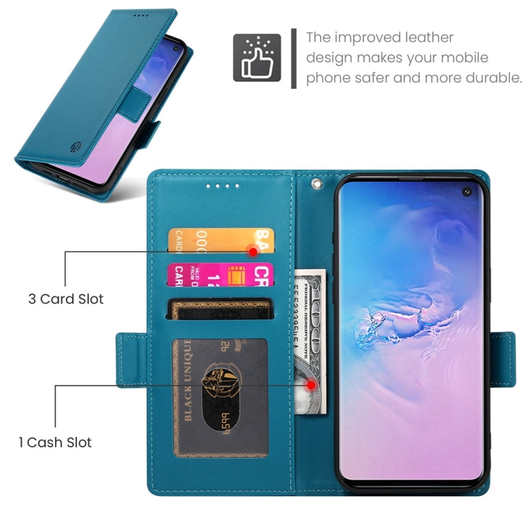 For Samsung Galaxy S10 Side Buckle Magnetic Frosted Leather Phone Case
