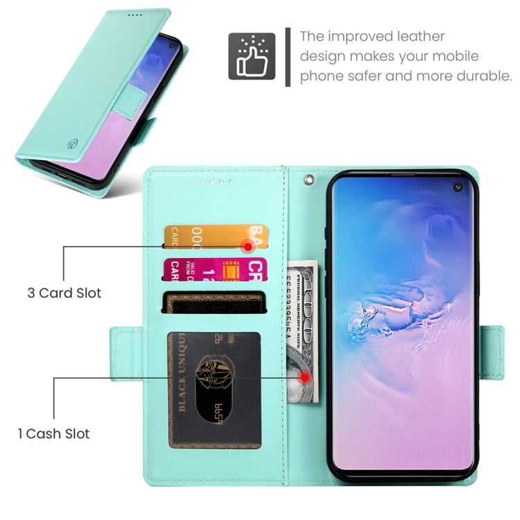 For Samsung Galaxy S10 Side Buckle Magnetic Frosted Leather Phone Case