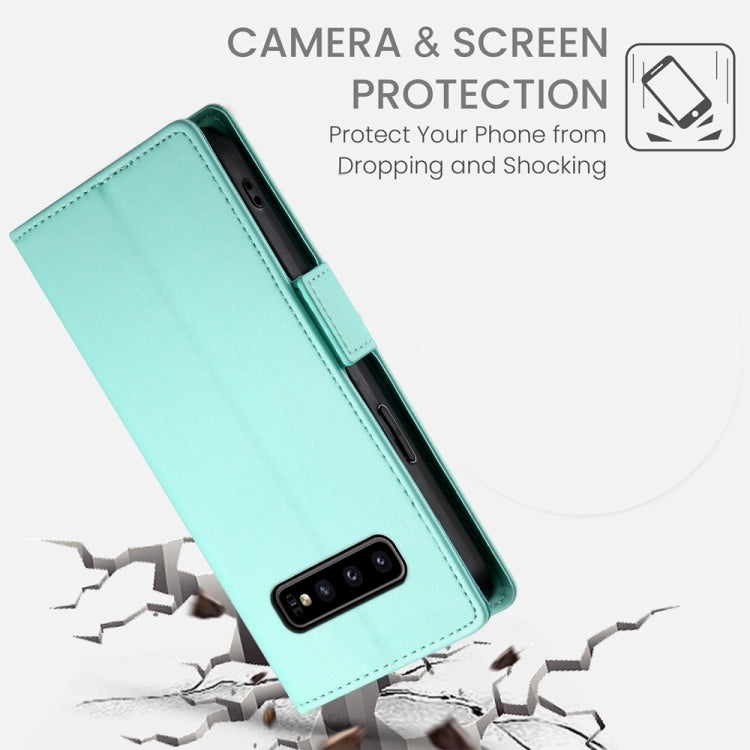 For Samsung Galaxy S10 Side Buckle Magnetic Frosted Leather Phone Case