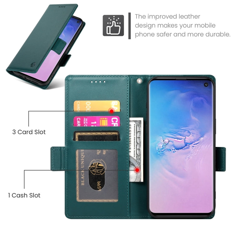 For Samsung Galaxy S10 Side Buckle Magnetic Frosted Leather Phone Case