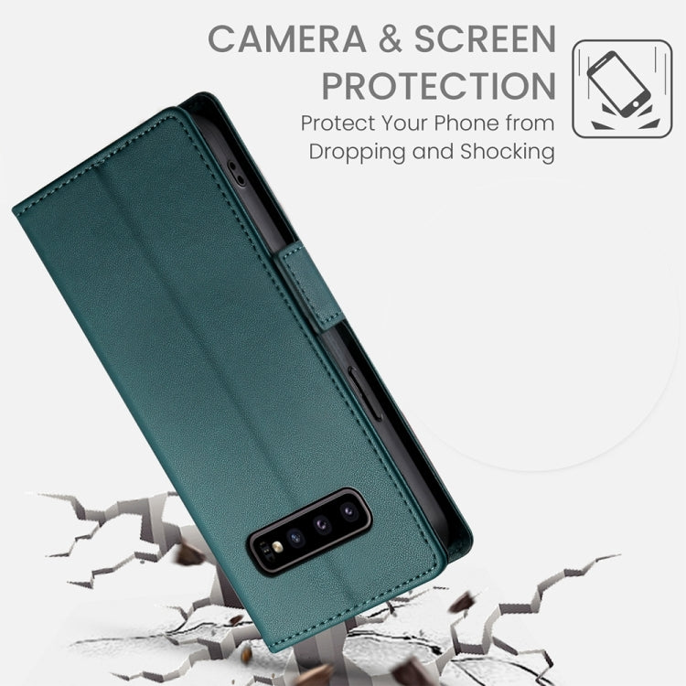 For Samsung Galaxy S10 Side Buckle Magnetic Frosted Leather Phone Case