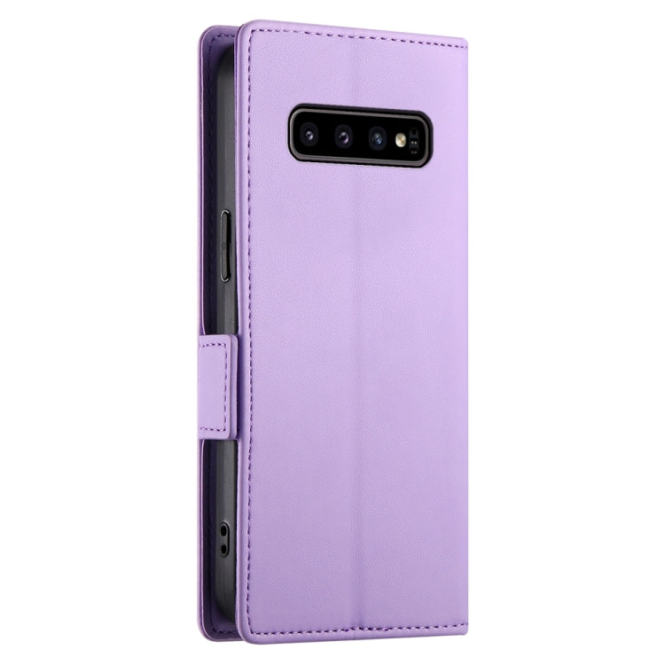 For Samsung Galaxy S10 Side Buckle Magnetic Frosted Leather Phone Case