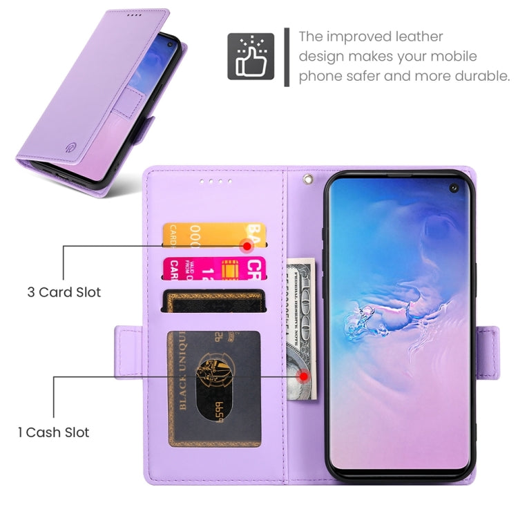 For Samsung Galaxy S10 Side Buckle Magnetic Frosted Leather Phone Case