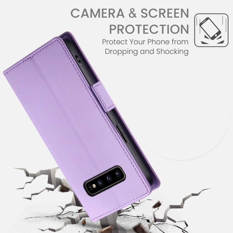 For Samsung Galaxy S10 Side Buckle Magnetic Frosted Leather Phone Case