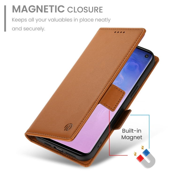 For Samsung Galaxy S10 Side Buckle Magnetic Frosted Leather Phone Case