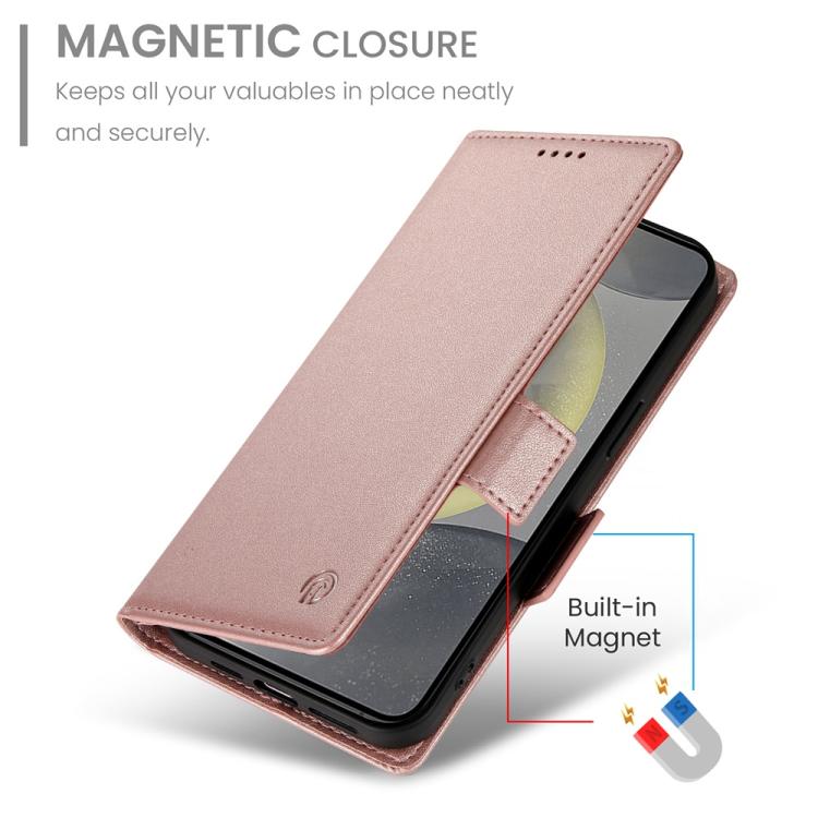 For Samsung Galaxy S25 5G Side Buckle Magnetic Frosted Leather Phone Case