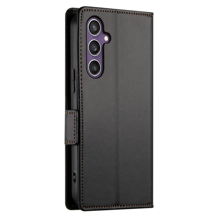 For Samsung Galaxy S25 5G Side Buckle Magnetic Frosted Leather Phone Case