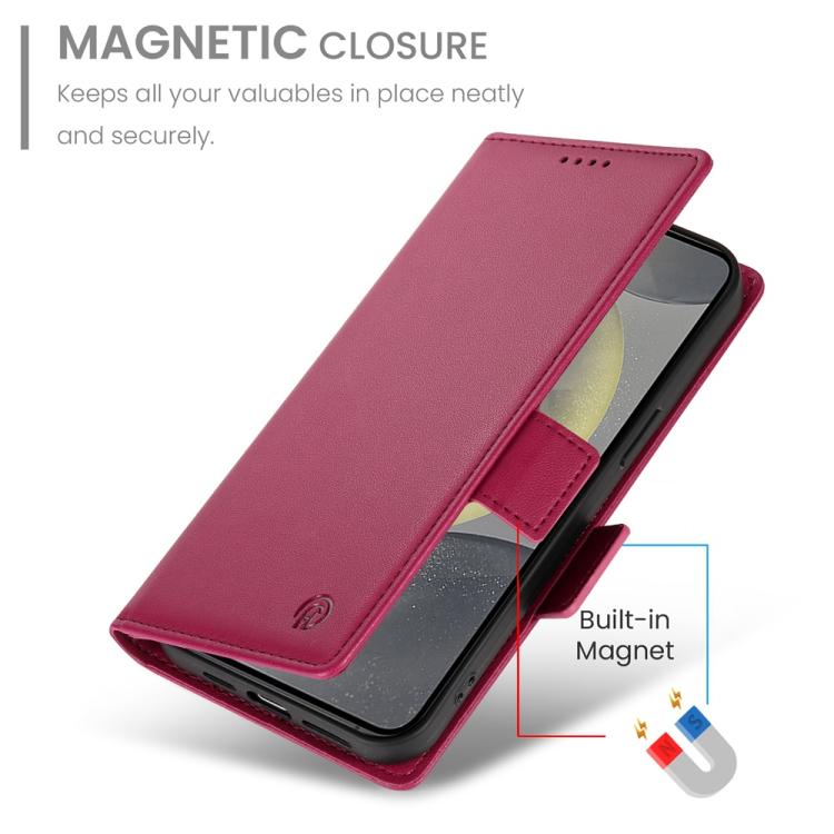 For Samsung Galaxy S25 5G Side Buckle Magnetic Frosted Leather Phone Case