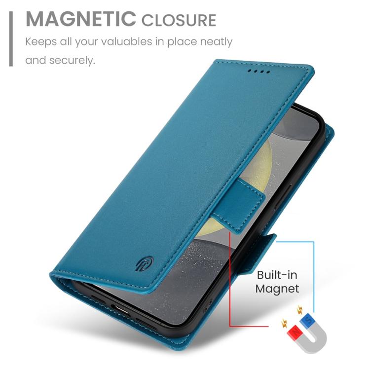 For Samsung Galaxy S25 5G Side Buckle Magnetic Frosted Leather Phone Case