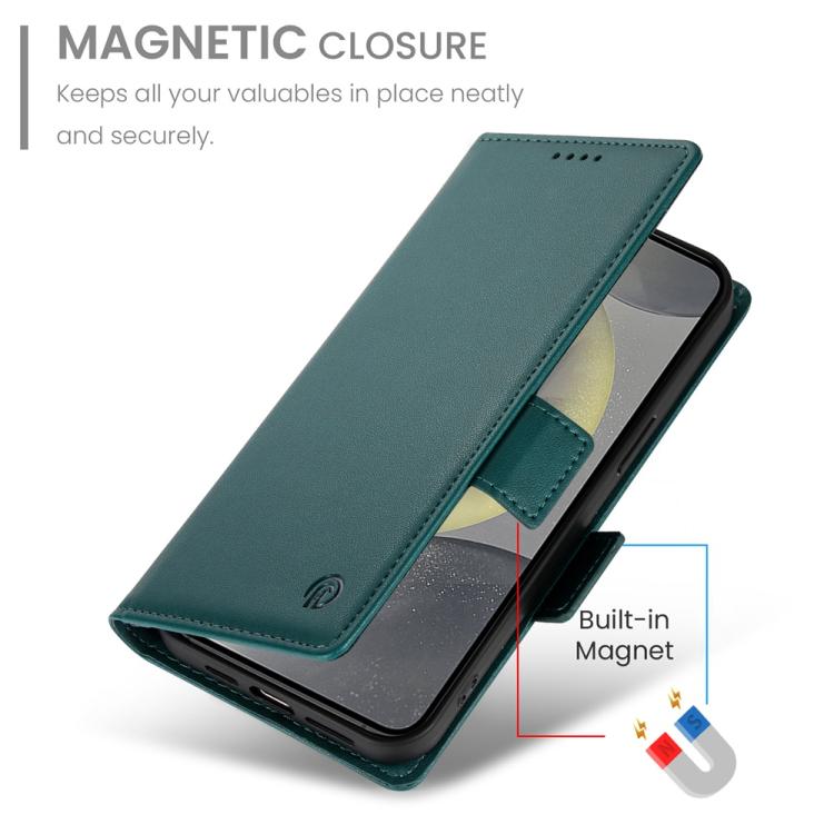 For Samsung Galaxy S25 5G Side Buckle Magnetic Frosted Leather Phone Case