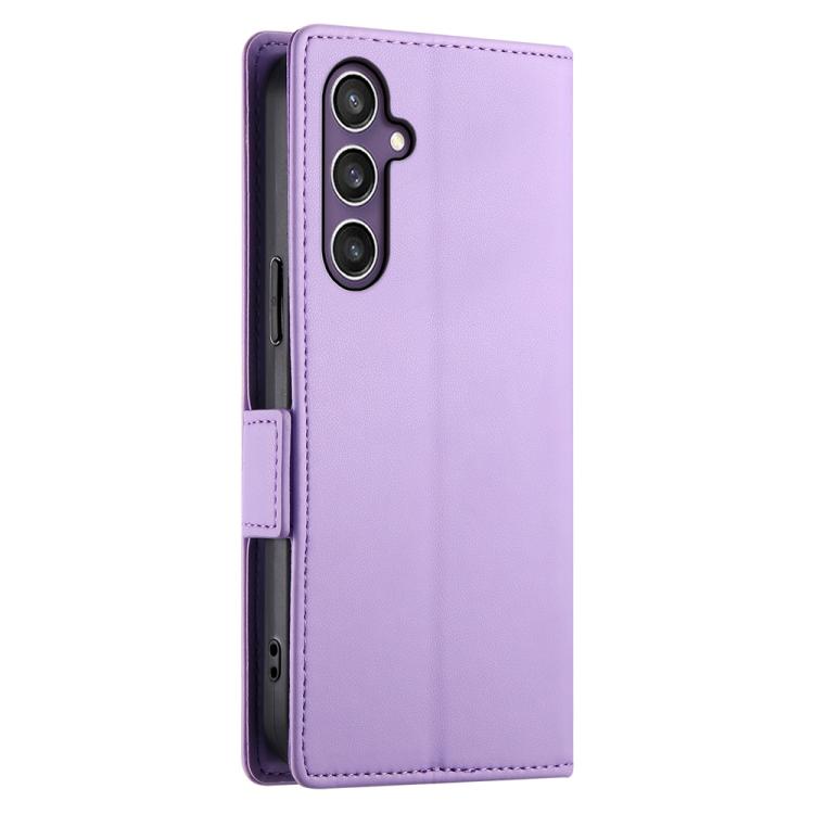 For Samsung Galaxy S25 5G Side Buckle Magnetic Frosted Leather Phone Case