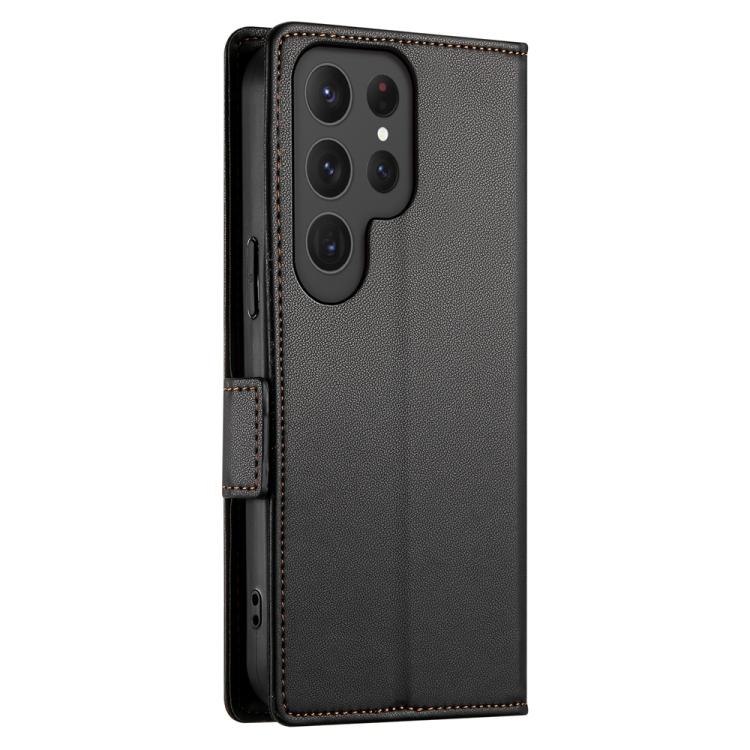 For Samsung Galaxy S25 Ultra 5G Side Buckle Magnetic Frosted Leather Phone Case