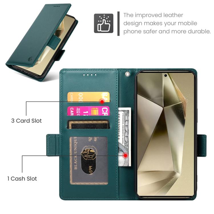 For Samsung Galaxy S25 Ultra 5G Side Buckle Magnetic Frosted Leather Phone Case