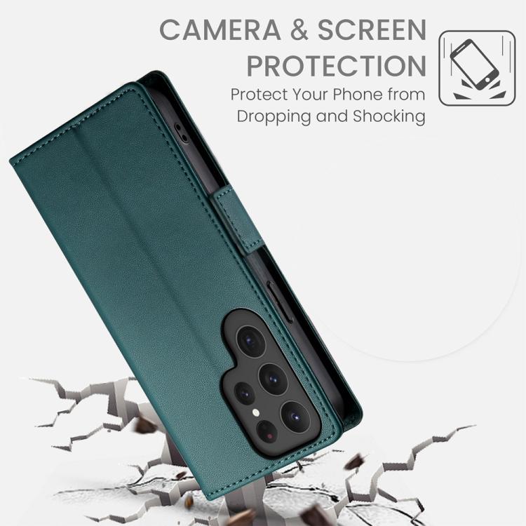 For Samsung Galaxy S25 Ultra 5G Side Buckle Magnetic Frosted Leather Phone Case