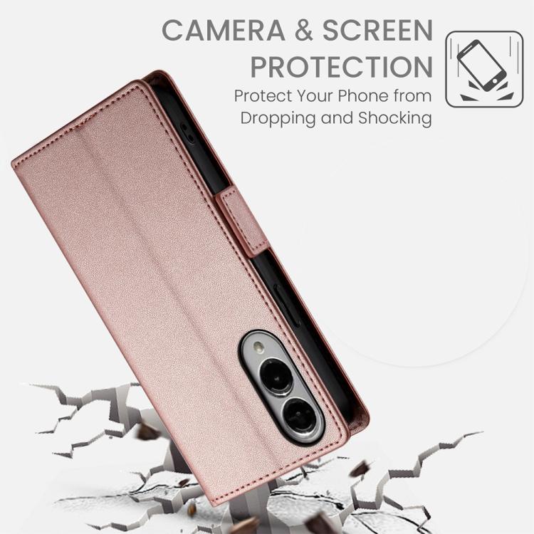 For Samsung Galaxy S25 Edge 5G Side Buckle Magnetic Frosted Leather Phone Case