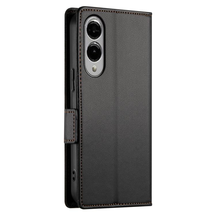 For Samsung Galaxy S25 Edge 5G Side Buckle Magnetic Frosted Leather Phone Case