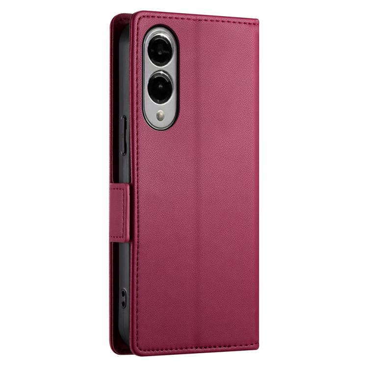 For Samsung Galaxy S25 Edge 5G Side Buckle Magnetic Frosted Leather Phone Case